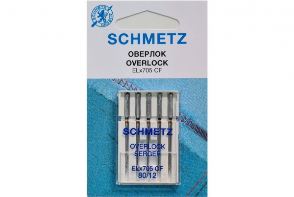 Иглы Schmetz для оверлока ELx705 CF №80, 5 шт в Красном Сулине